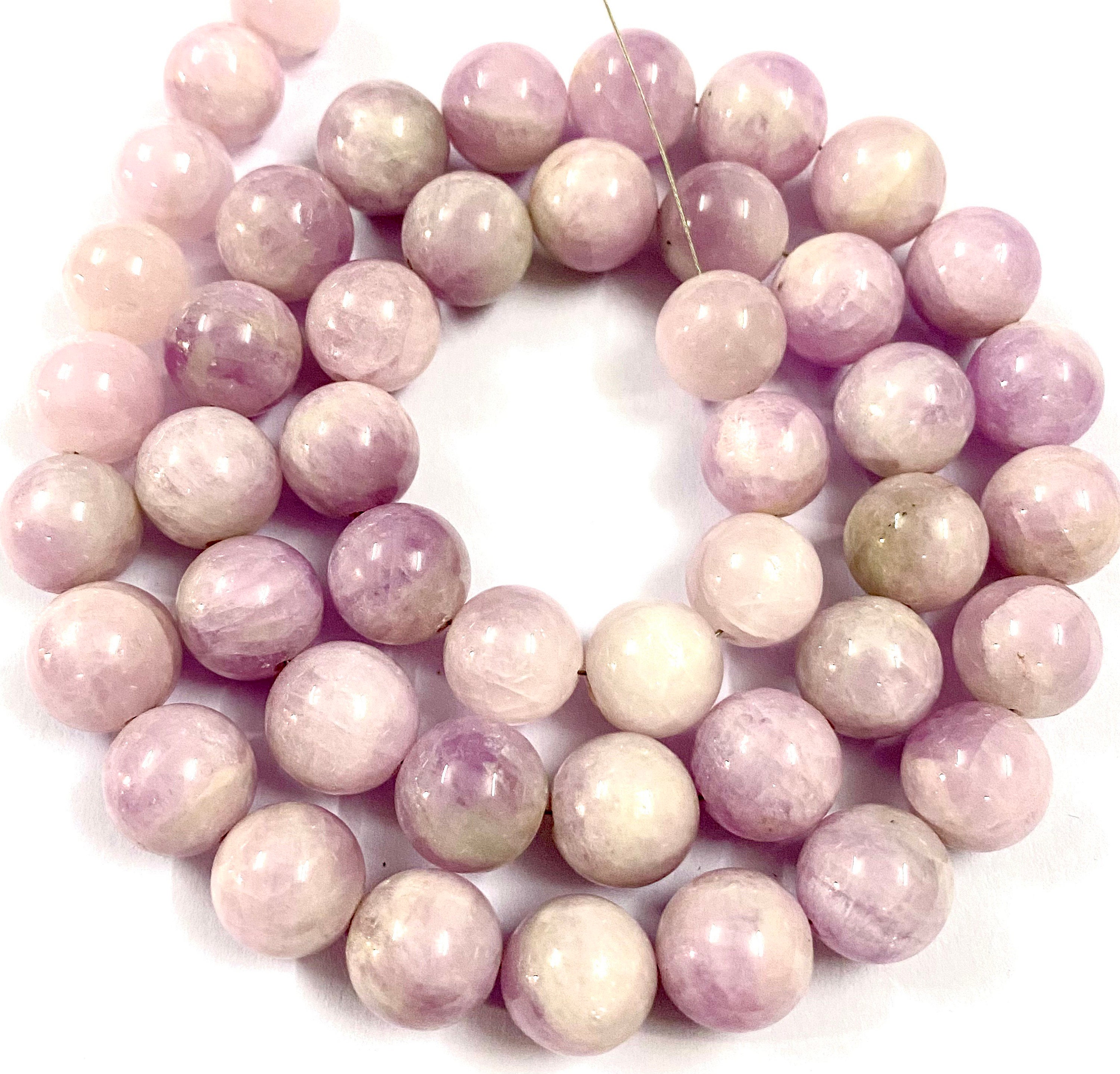 Pink Kunzite Smooth 10mm Beads Natural Kunzite Smooth Balls Kunzite Gemstone Beads Pink Kunzite 18” Necklace 10mm Kunzite Smooth Round Beads
