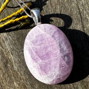 Pink Kunzite, Stainless Steel, Healing Stone Necklace!