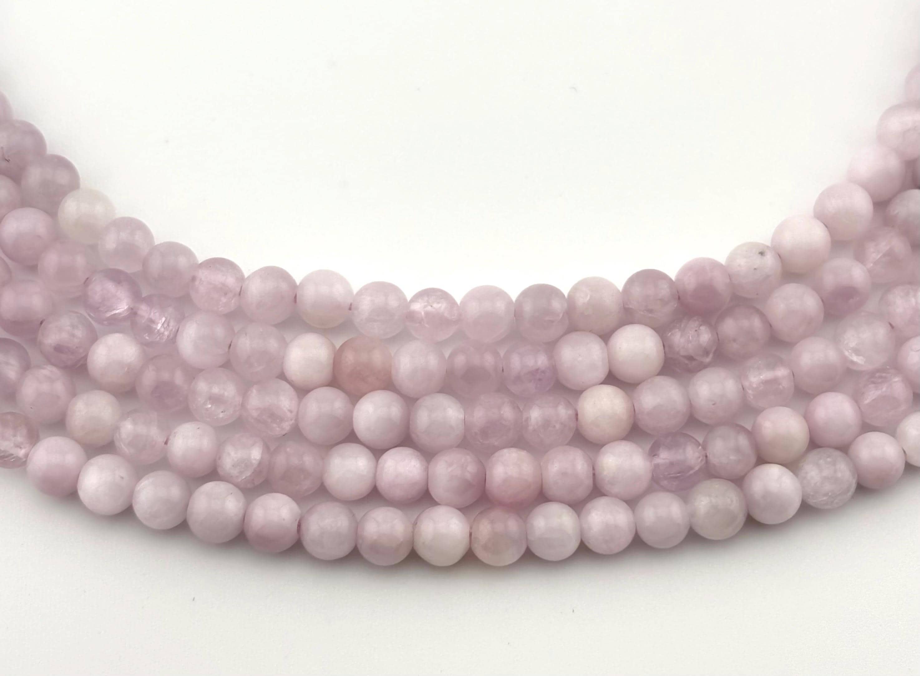4mm Kunzite Gemstone Beads. 15" Strand High Quality A Grade Beads, About 87 Per Strand. A Form Of Spodumene. Known As A Healing Stone.