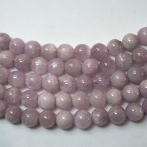 5mm Kunzite gemstone beads. Full 15" strand high quality A/AA beads, about 80 per strand. A form of Spodumene. Known as a healing stone.