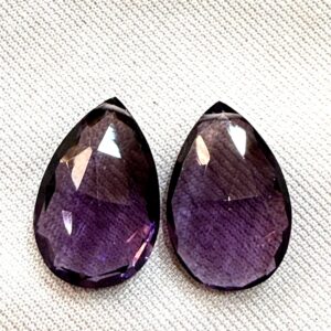 6 Pcs,Kunzite Pink Hydro Quartz Faceted Pear Shape Briolettes,Size 13x18mm