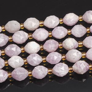 8mm Light Purple Kunzite Beads Grade Aa Genuine Natural Gemstone Drum Barrel Rice Bead Loose Beads 15"/7.5" Bulk Lot Options