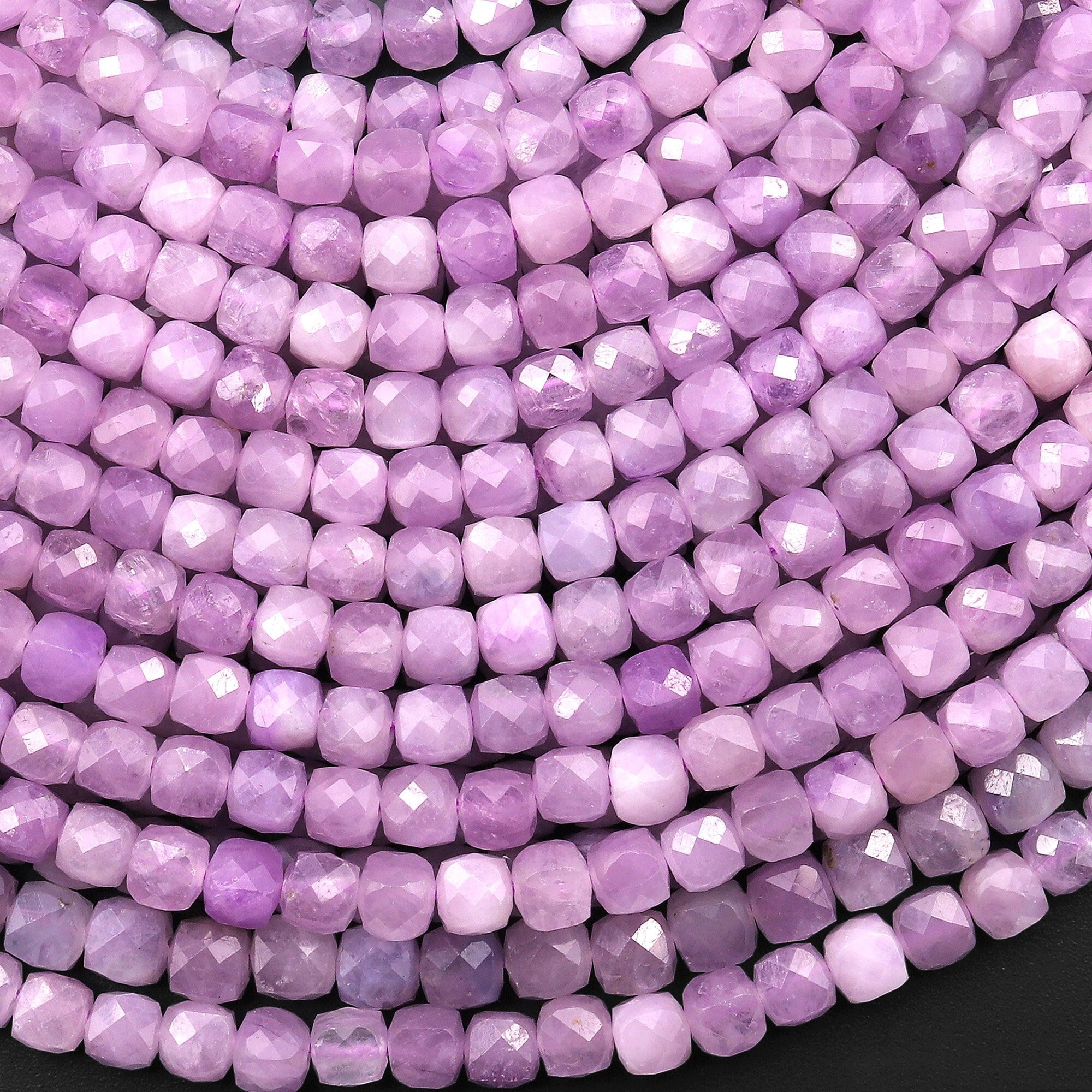 Aaa Faceted Natural Violet Purple Kunzite 3mm 4mm Cube Beads Gemstone 15.5" Strand Aaa Faceted Natural Violet Purple Kunzite 3mm 4mm Cube Beads Gemstone 15.5" Strand