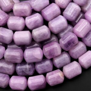 Aaa Natural Kunzite 10mm 13mm 14mm Bullet Cylinder Tube Beads 15.5" Strand