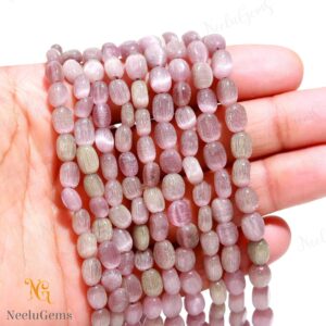 Aaa+ Pink Kunzite Smooth Oval Beads,natural Kunzite Monalisa Plain Oval Beads,12" Briolettes Gemstone Beads For Handmade Jewelry