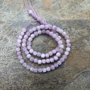 Kunzite Cube Beads, 4mm, 15.5 Inch Strand
