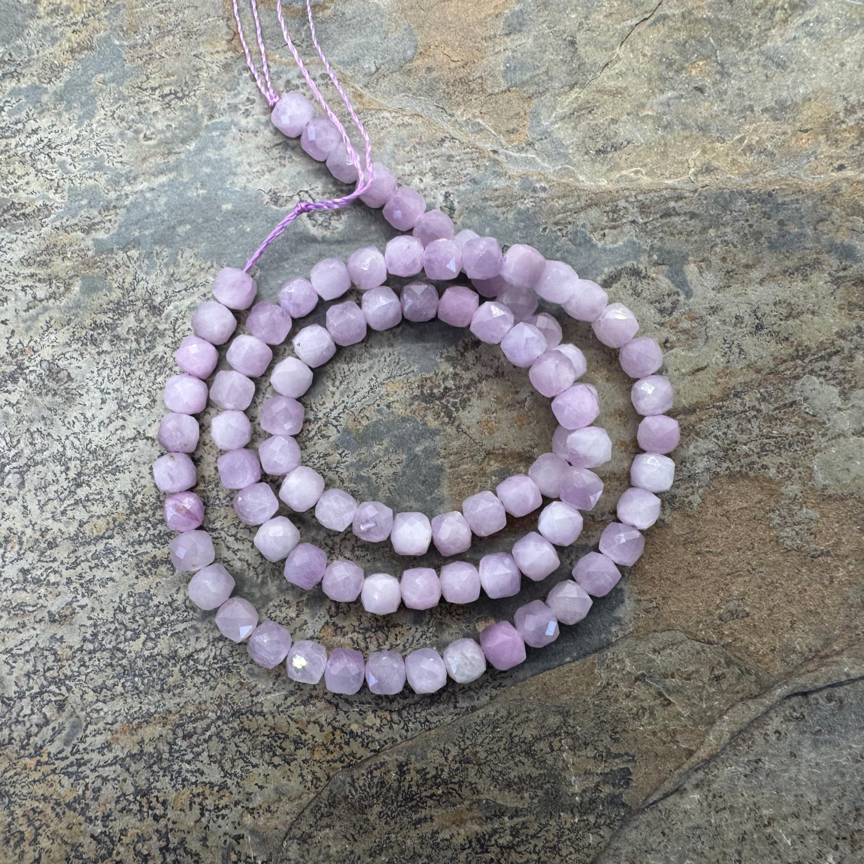 Kunzite Cube Beads, 4mm, 15.5 Inch Strand Kunzite Cube Beads, 4mm, 15.5 Inch Strand