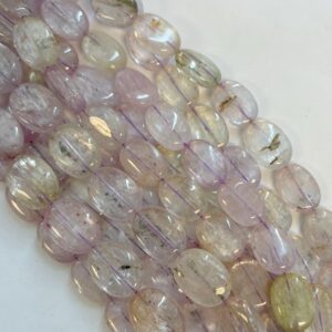 Natural Kunzite 18x13x6mm Oval Gemstone Beads--7.5"