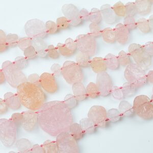 Natural KUNZITE FREEFORM Drops - Matte / Unpolished - Graduated Approximately 12mm to 26mm Wide -  Full 15.5" strands Gemstone Beads