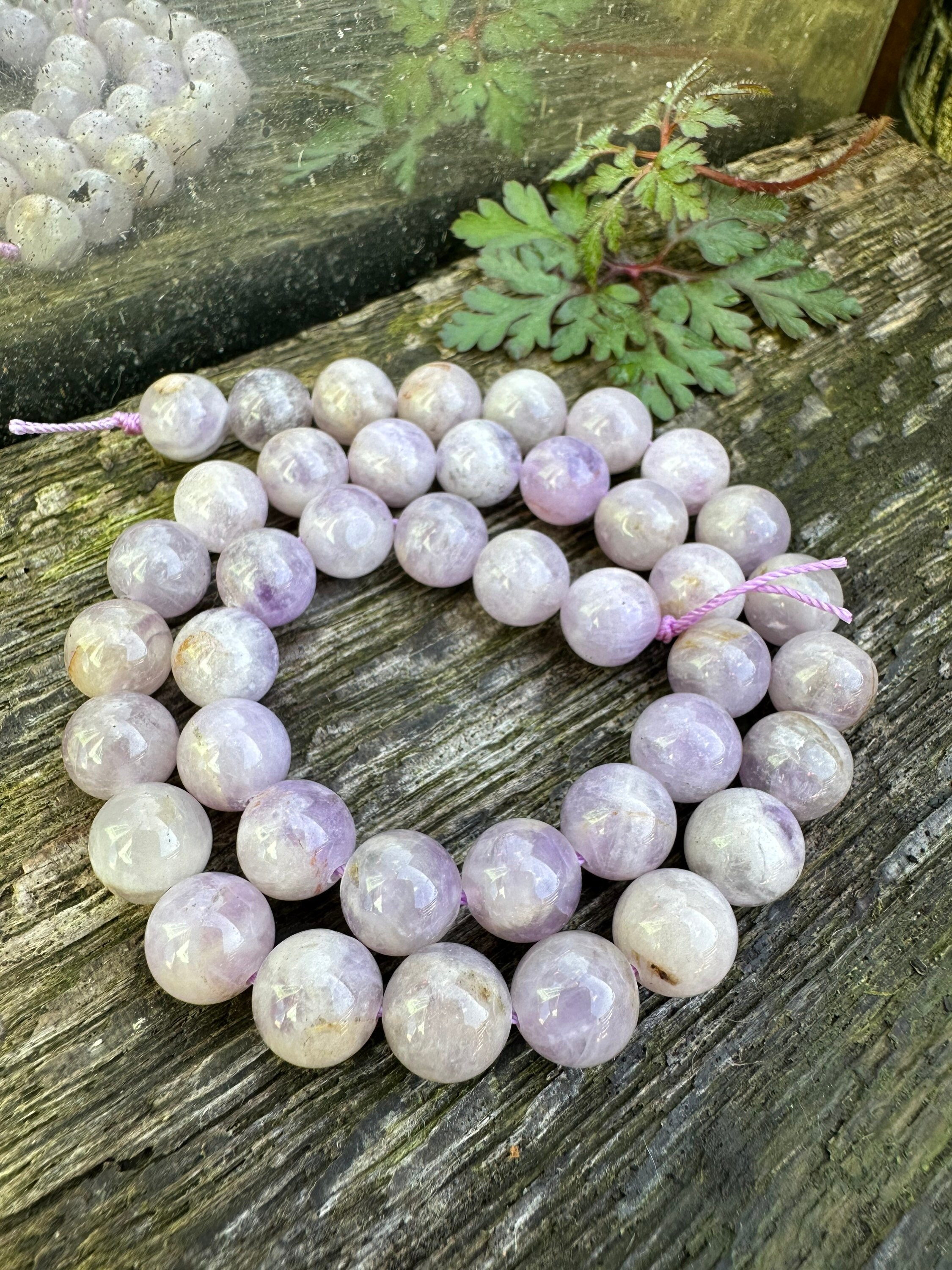 Rare Pretty Natural Crystal Kunzite Beads 10mm / Purple Kunzite Choose Quantity 1 Mm Hole Size