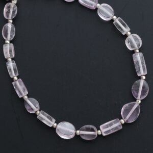 Kunzite Smooth Oval Beads - 5x6 Mm To 8x10 Mm- Kunzite Both Side Flat Oval Gemstone - Gem Quality , 20 Cm Full Strand, Price Per Strand