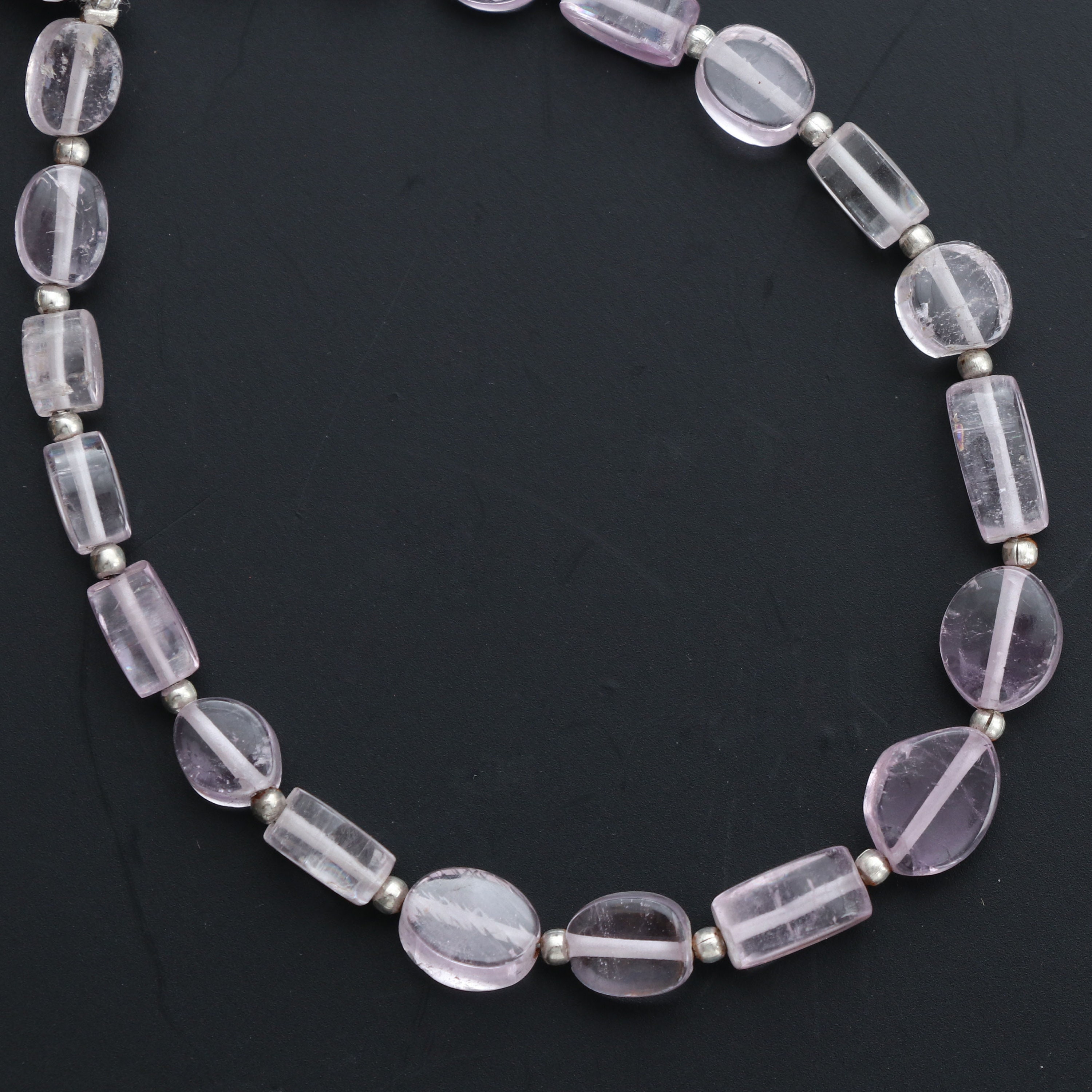 Kunzite Smooth Oval Beads - 5x6 Mm To 8x10 Mm- Kunzite Both Side Flat Oval Gemstone - Gem Quality , 20 Cm Full Strand, Price Per Strand