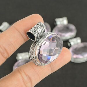 Handmade Pink Kunzite Pendant: 925 Sterling Silver Gemstone