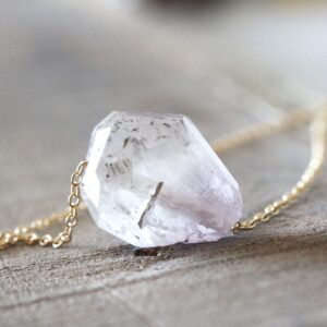 Pink Kunzite Necklace - Raw Crystal Pendant - Gemstone Jewelry