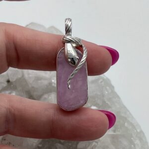 Rough Kunzite Snake Pendant