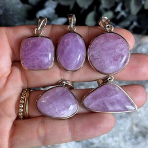Sterling Silver Kunzite Pendant Necklace - .925 Silver Chain
