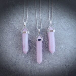 Kunzite Pendant Sterling Silver • Pink Stone Pendant • Gemstone Point Pendants Sterling • Rare Pink Purple Gemstone • Love Stone Necklace