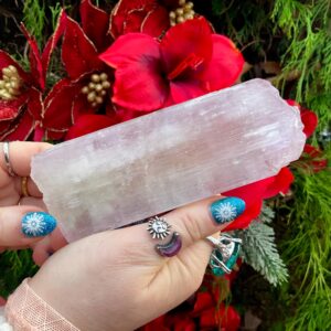 Kunzite Crystal Natural Gemstone ~ Large 15 oz. ~ 6" Long ~ Museum Quality ~ Sparkling Lilac Pink Violet Color Transparent High Luster Stone