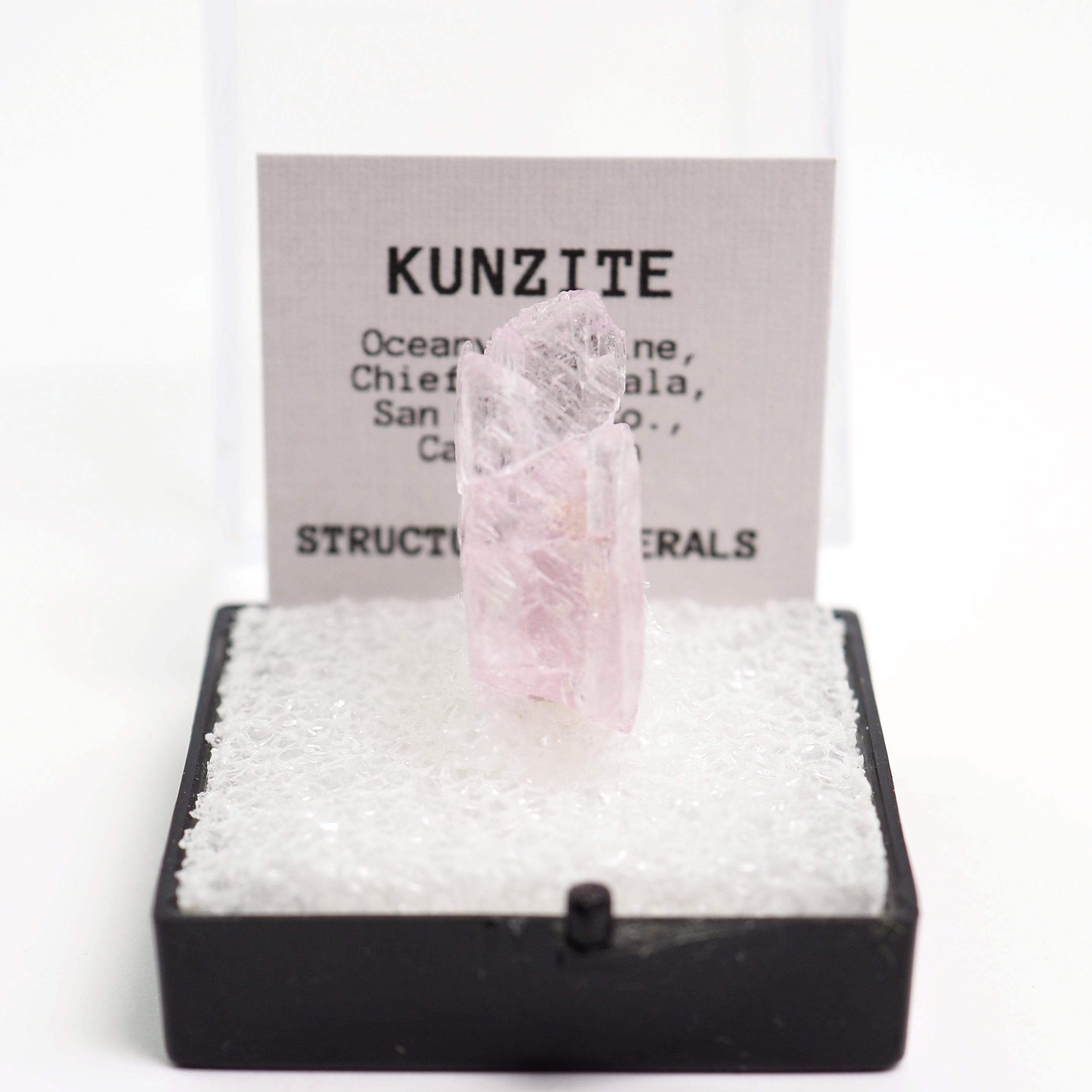 Kunzite California Crystal Thumbnail Mineral Specimen Perky Box