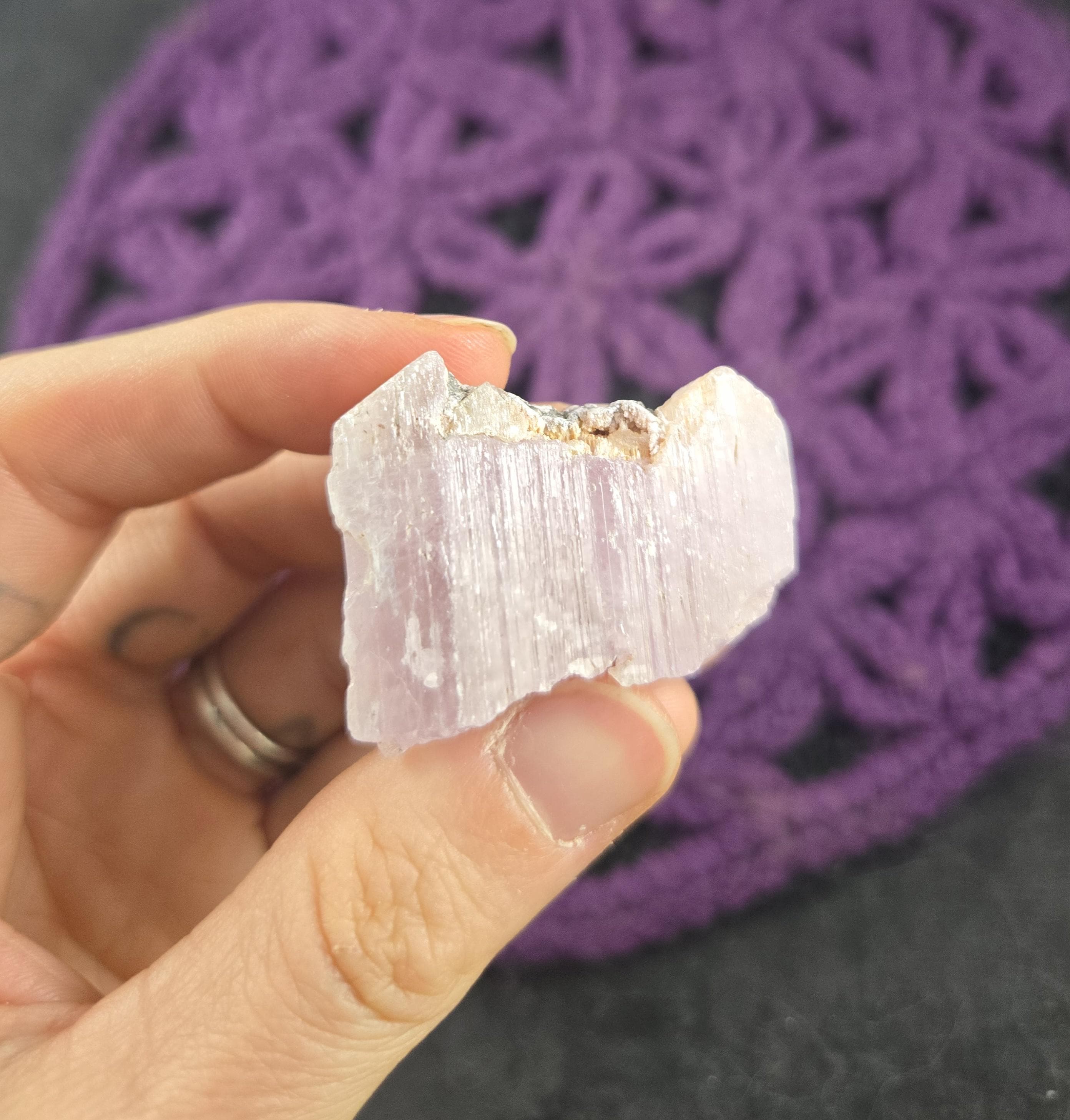 Raw Kunzite Crystal Rare Stones Light Purple Crystals Love Heart Crown Chakra