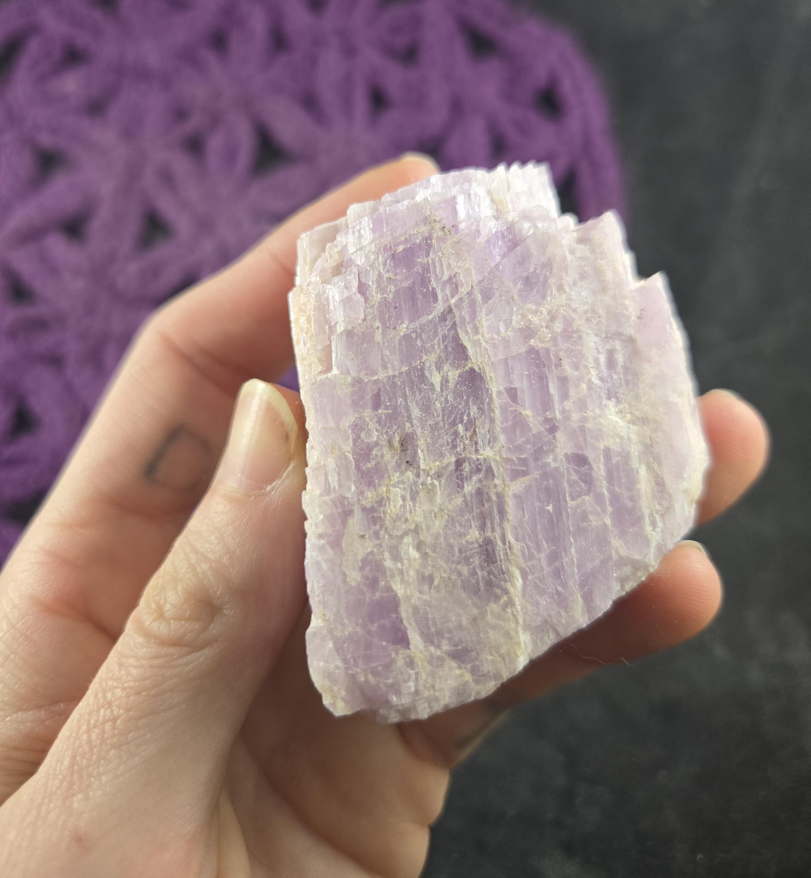 Raw Kunzite Crystal Rare Stones Light Purple Crystals Love Heart Crown Chakra