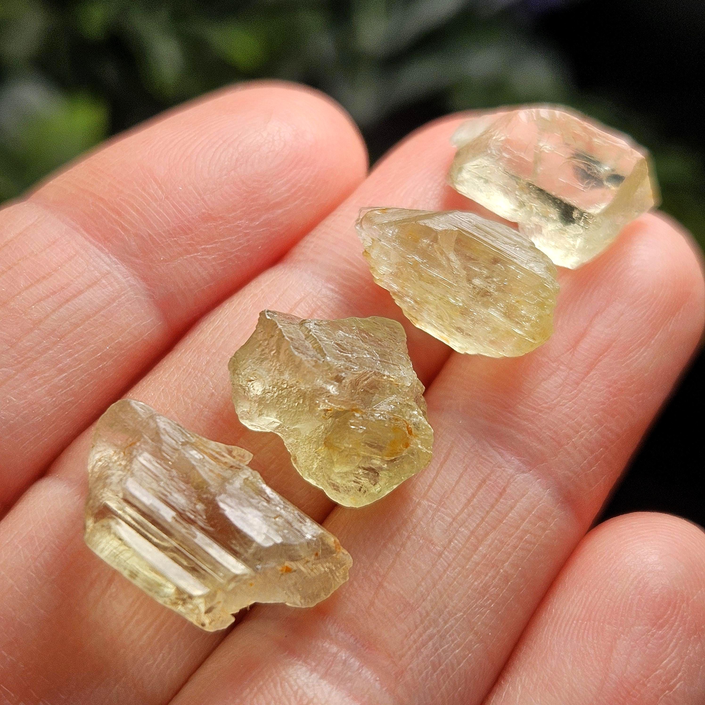 Etched Golden Kunzite Crystal Specimen, Natural Yellow Spodumene Etched Golden Kunzite Crystal Specimen, Natural Yellow Spodumene