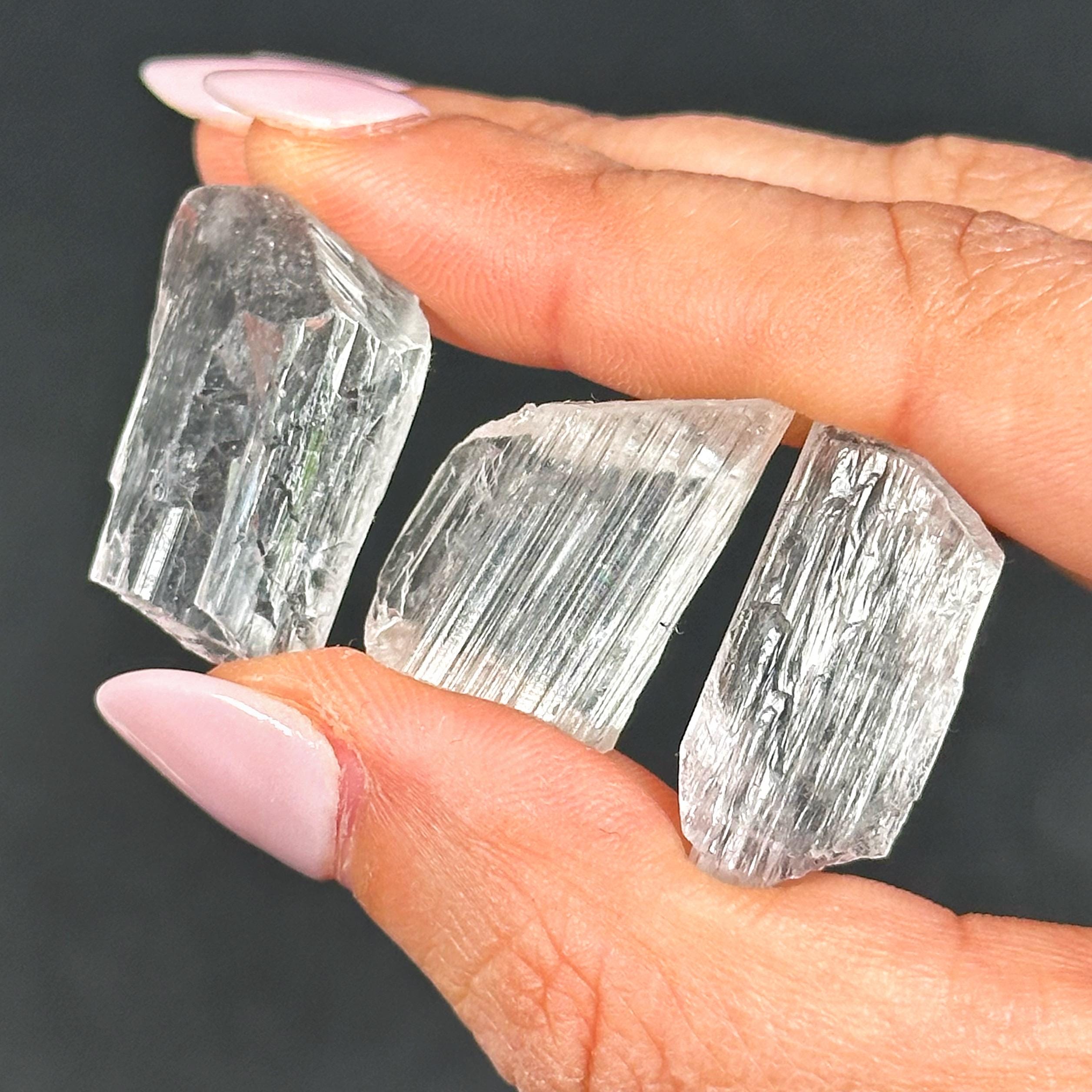 Clear Spodumene | S, M, L | - No. 265 (raw Crystal Kunzite Specimen, Heart Chakra, Healing Stone, Love)