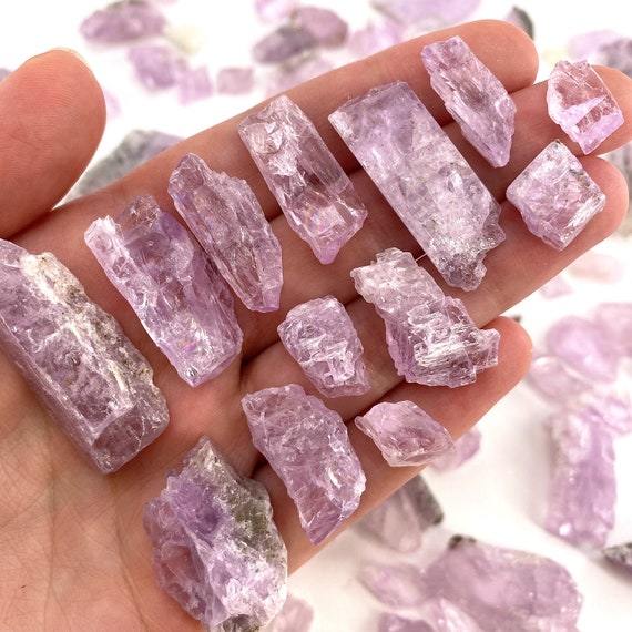 Lavender Kunzite Crystal | Natural Raw Pink Mineral Specimen