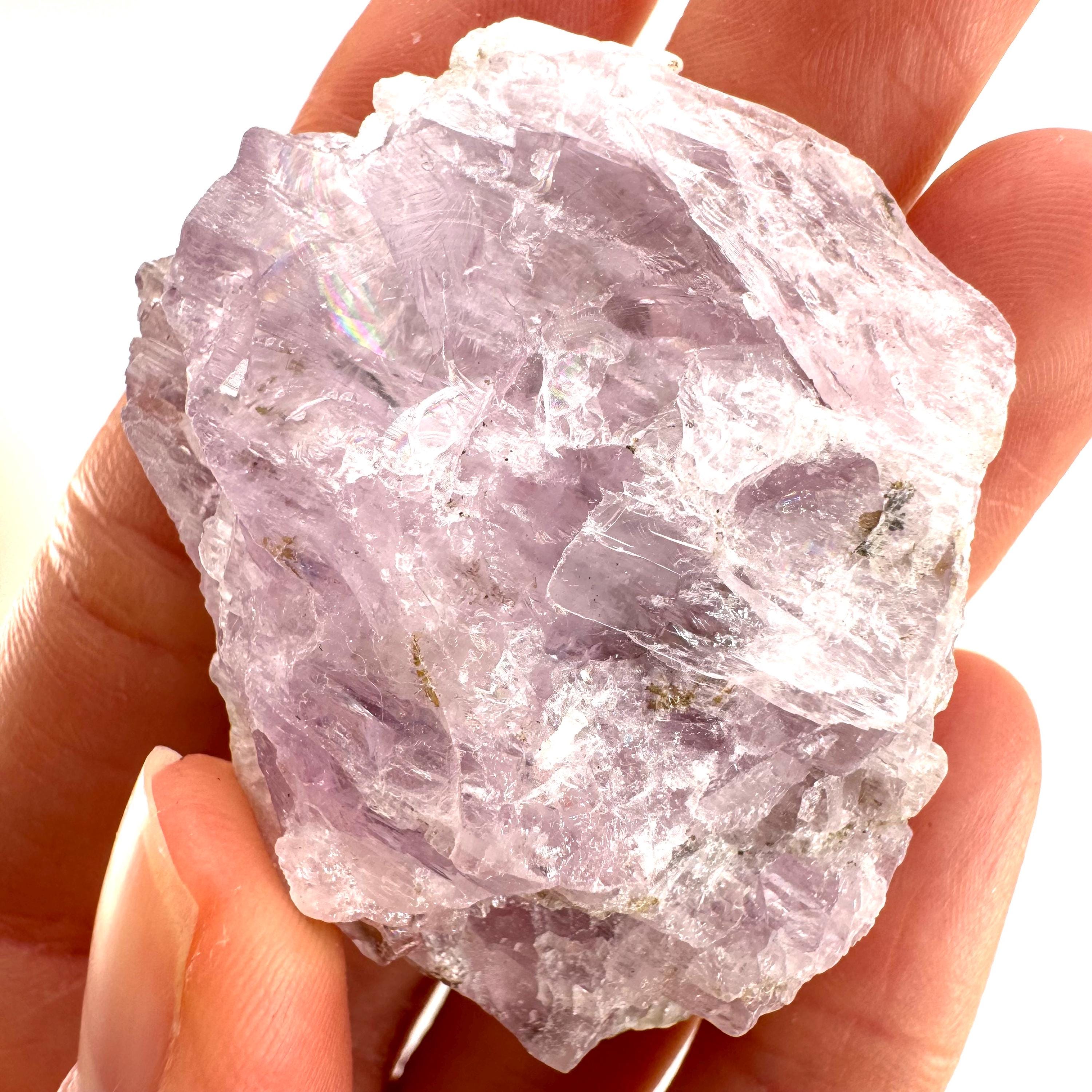 Raw Lavender Kunzite Crystal, Spodumene Mineral Specimen Raw Lavender Kunzite Crystal, Spodumene Mineral Specimen