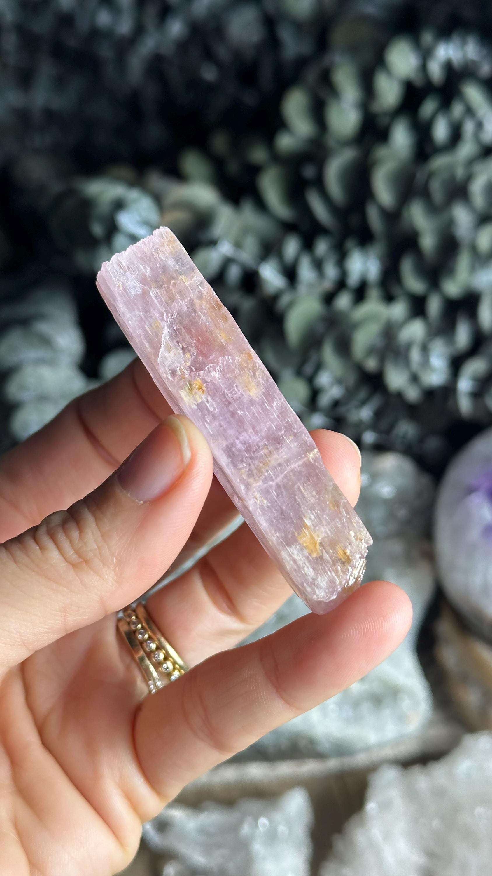 Raw Pink Kunzite Rod, Candy Kunzite