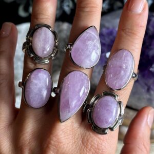 Kunzite Ring, .925 Sterling Silver, Large Statement, Fitted