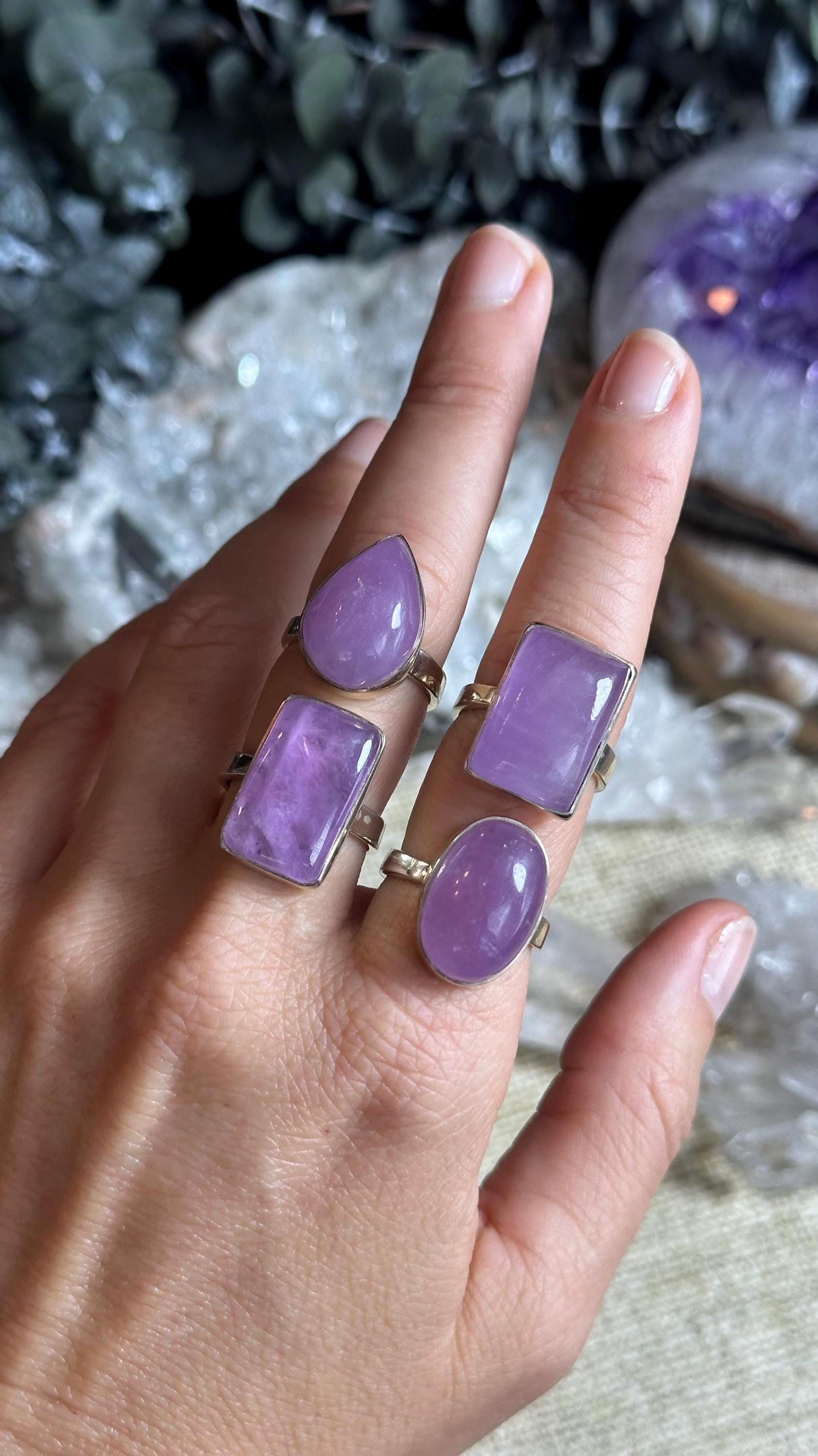 Extra Gemmy Lavender Kunzite Adjustable Statement Ring – Choose Your Ring, 925 Sterling Silver