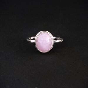 Kunzite Ring in Argentium Silver (Fine Silver Bezel) Size 6.5