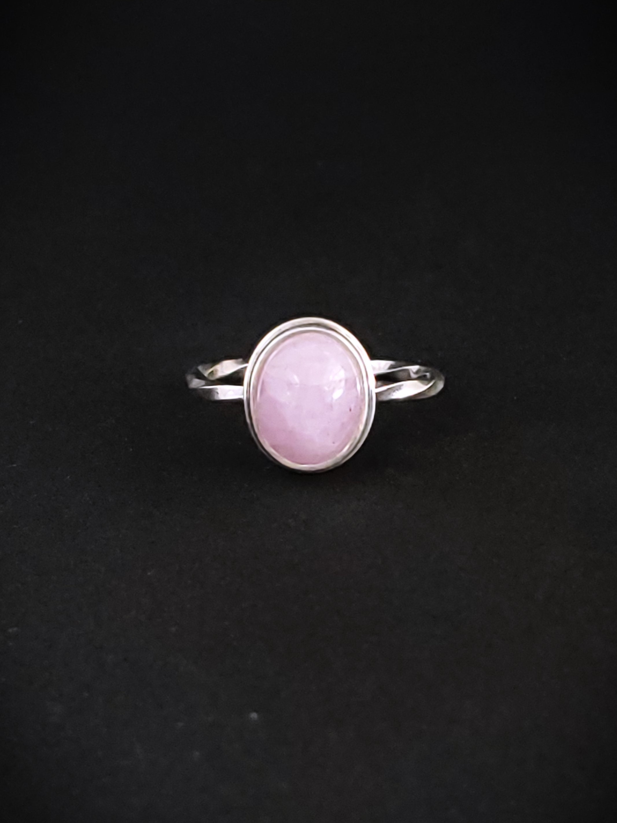 Kunzite Ring In Argentium Silver (fine Silver Bezel) Size 6.5