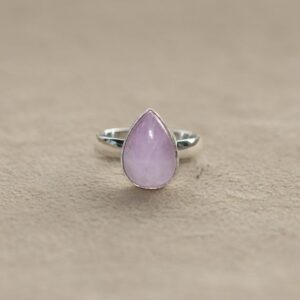 Natural Pink Kunzite Ring, 925 Sterling Silver, Handmade