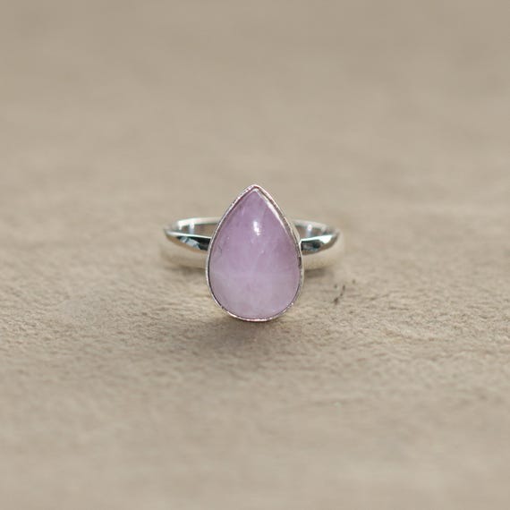 Natural Pink Kunzite Ring, 925 Sterling Silver, Handmade Natural Pink Kunzite Ring, 925 Sterling Silver, Handmade