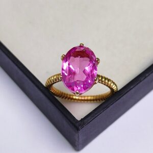 Kunzite Ring, Oval Kunzite Ring, 925 Sterling Silver Ring, Kunzite Doublet Quartz Ring, Kunzite Engagement Ring, Pink Kunzite Ring