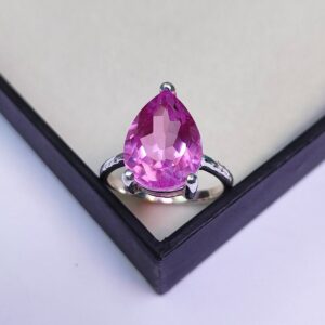 Kunzite Ring, Pear Cut Kunzite Ring, 925 Sterling Silver Ring, Kunzite Doublet Quartz Ring, Kunzite Engagement Ring, Hand Made Ring Kunzite Ring, Pear Cut Kunzite Ring, 925 Sterling Silver Ring, Kunzite Doublet Quartz Ring, Kunzite Engagement Ring, Hand Made Ring