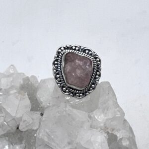 Rough Kunzite  Ring, Size 8