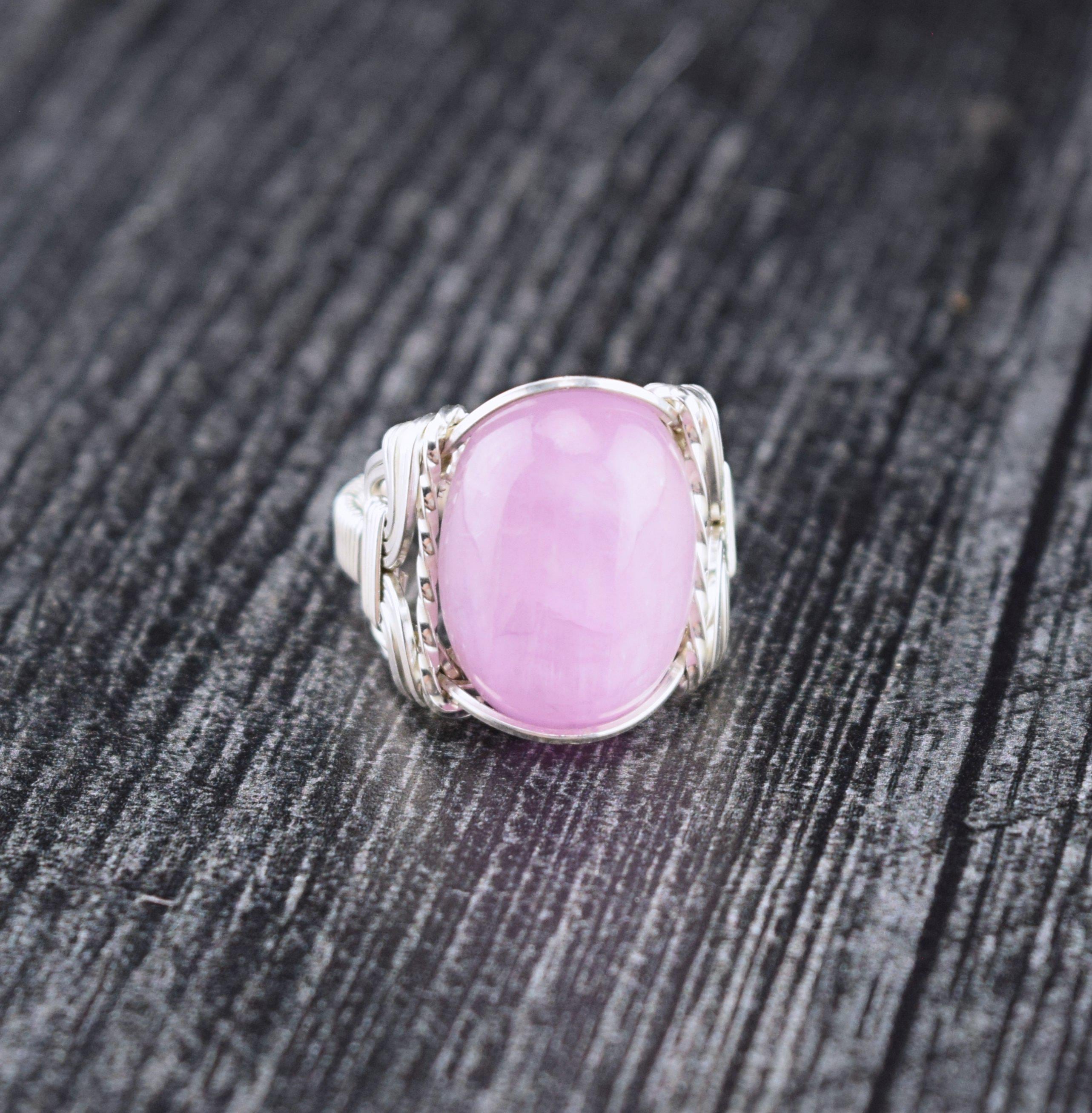 Sterling Silver Kunzite Wire Wrapped Ring Sterling Silver Kunzite Wire Wrapped Ring