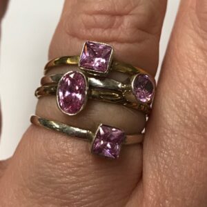 Very Beautiful Small Pink Kunzite Ring Size 7 Usa (925 Silver) And Copper