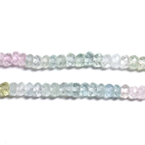 10pc - Perles Pierre Aigue Marine Kunzite Béryl Rondelles Facettées 2-4mm bleu vert rose clair pastel - 4558550090430