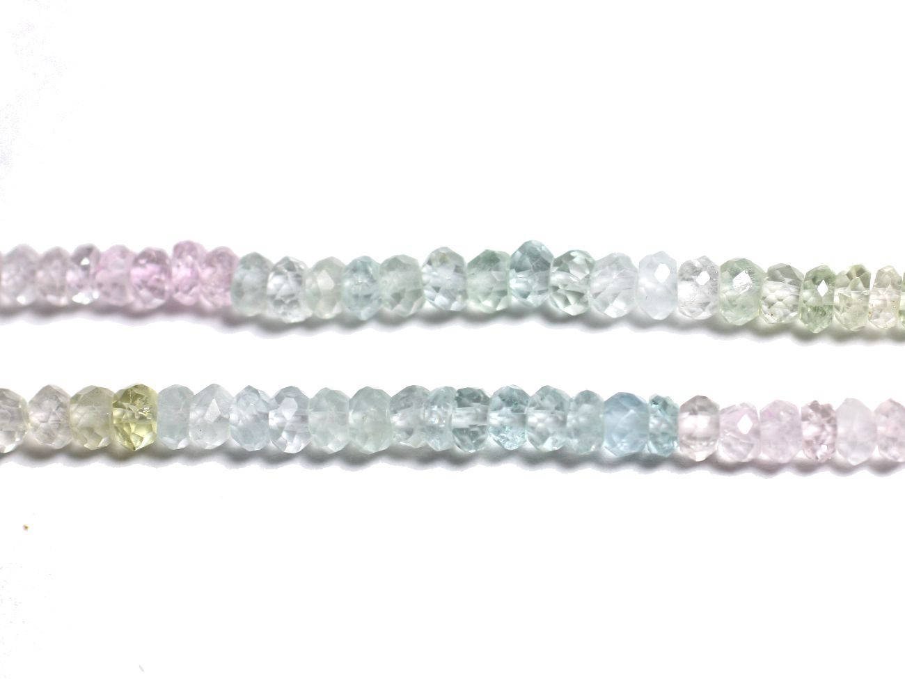10pc - Perles Pierre Aigue Marine Kunzite Béryl Rondelles Facettées 2-4mm Bleu Vert Rose Clair Pastel - 4558550090430