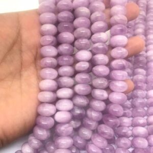 12mm Natural Kunzite Roundel Beads, AAA Quality, Length 40cm -Natural Kunzite Beads-Purple Color origin brazil . Purple kunzite shape