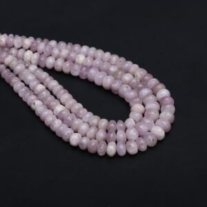 Kunzite Smooth Rondelle Beads, 4.5 Mm To 8.5 Mm, Purple Kunzite Beads, Kunzite Jewelry Making Gemstone Beads, 8 Inch/ 18 Inch Strand