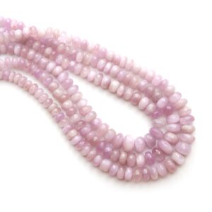 Kunzite Smooth Rondelle Beads, 4.5 Mm To 9.5 Mm, Kunzite Jewelry Making Beads, 8 Inches / 17.5 Inches Full Strand, Price Per Strand