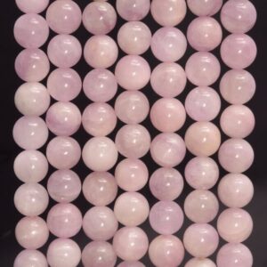 7-8mm Natural Kunzite Gemstone Grade Aa Lavender Purple Pink Round Loose Beads 15.5 Inch Full Strand (80000811-217)