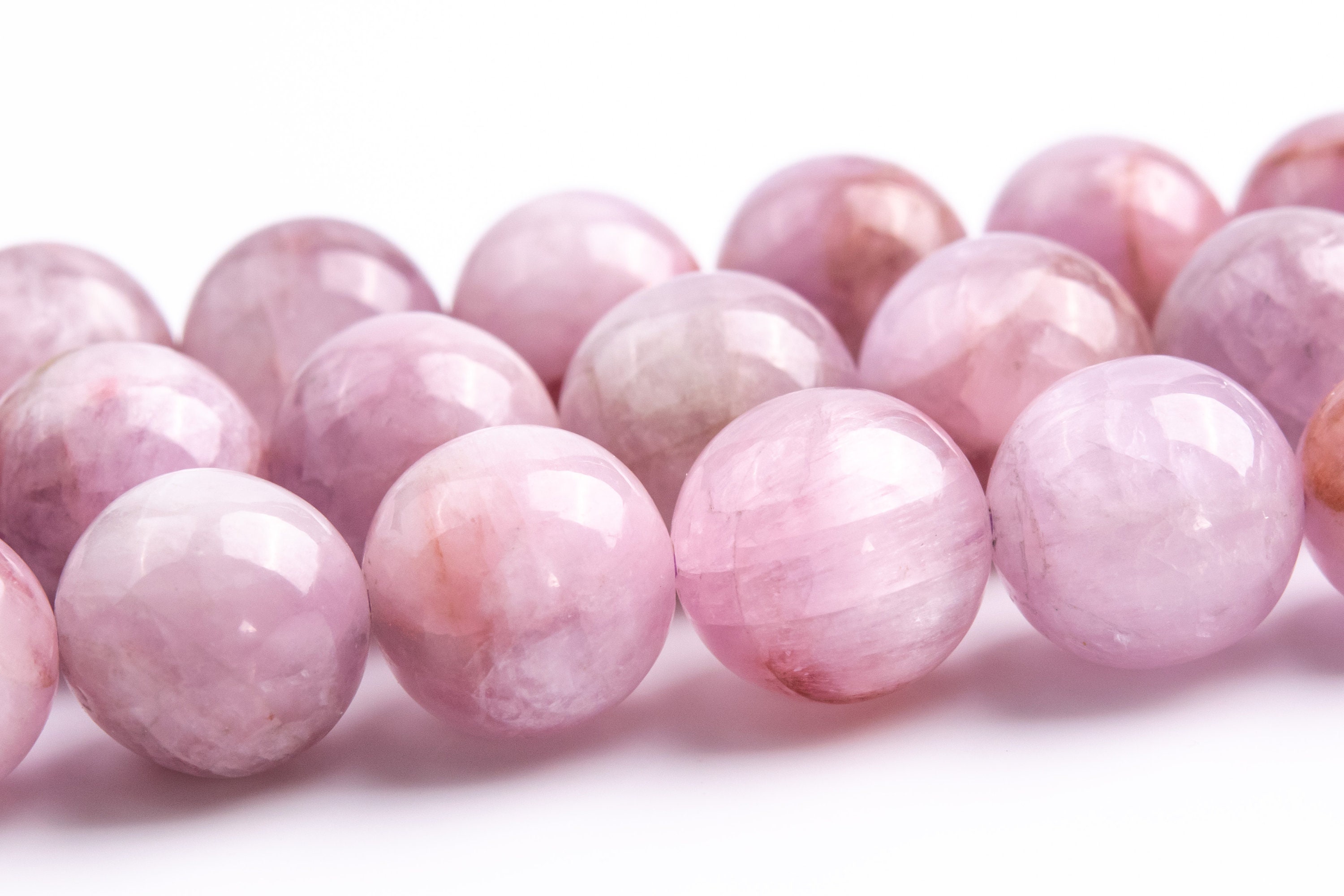 9-10mm Kunzite Beads Brazil Grade A Genuine Natural Purple Pink Gemstone Round Loose Beads 15.5"/7.5"  Bulk Lot Options (118023)