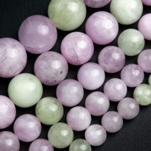 Green & Purple Kunzite Beads Genuine Natural Grade Aa Gemstone Round Loose Beads 6mm 8mm 10mm 12mm Bulk Lot Options