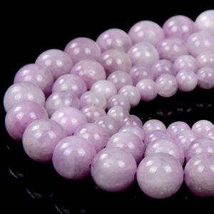 Natural Kunzite Gemstone Grade Aaa Round 5mm 6mm 7mm 8mm 9mm 10mm 11mm 12mm 13mm 14mm Loose Beads (d325)